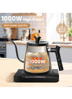 Necomi Coffee Kettle, Tea Kettle 1L 1000W Power Button Temperature Adjustment, 304 Stainless Steel Coffee and Tea Pot  - Image 4