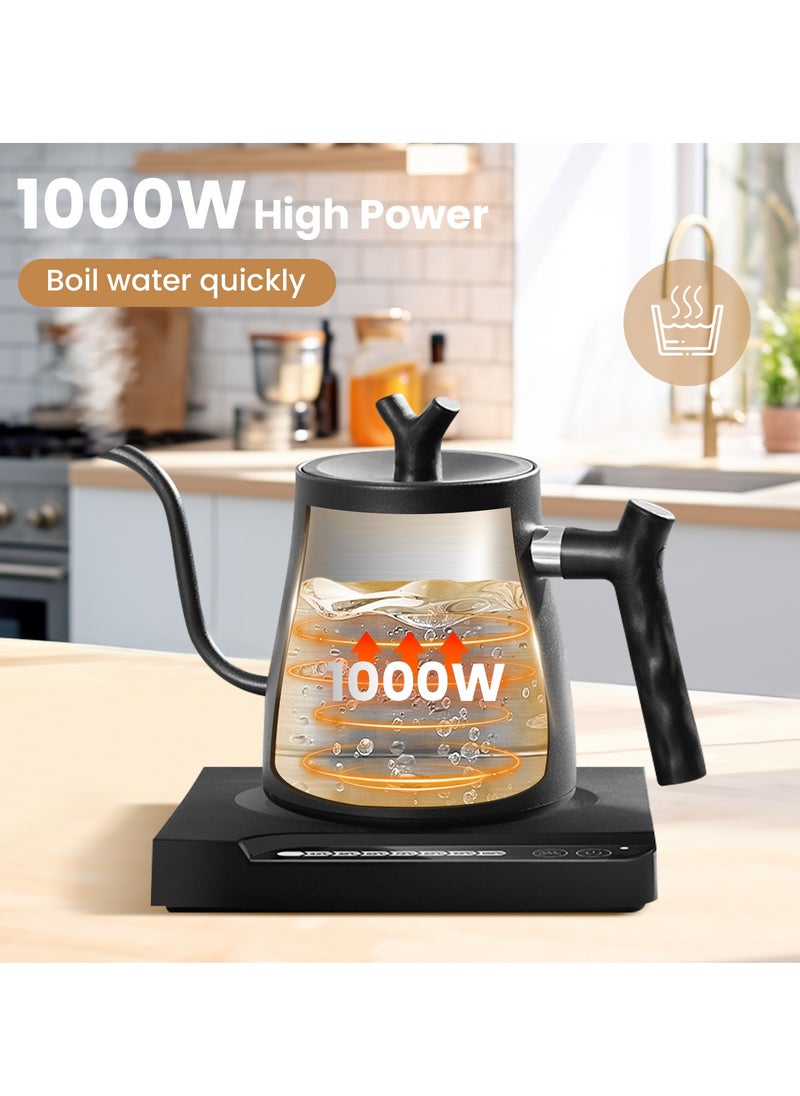 Necomi Coffee Kettle, Tea Kettle 1L 1000W Power Button Temperature Adjustment, 304 Stainless Steel Coffee and Tea Pot  - Image 4