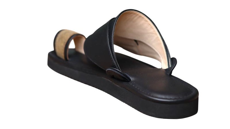 Italian Natural Leather Arabic Sandal For Men, Handmade Men's Traditional Sandals With Comfortable Sole, Genuine And Premium Quality Casual Arabic Sandals For Everyday Wear. - Image 2