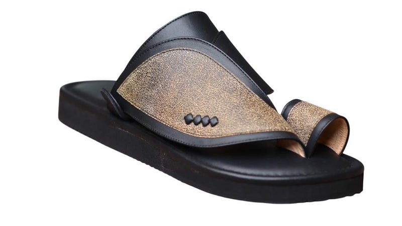 Italian Natural Leather Arabic Sandal For Men, Handmade Men's Traditional Sandals With Comfortable Sole, Genuine And Premium Quality Casual Arabic Sandals For Everyday Wear. - Image 3