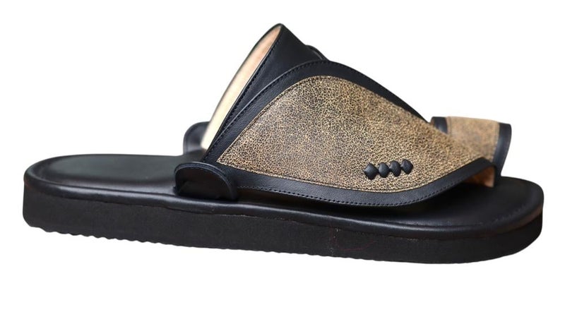Italian Natural Leather Arabic Sandal For Men, Handmade Men's Traditional Sandals With Comfortable Sole, Genuine And Premium Quality Casual Arabic Sandals For Everyday Wear. - Image 1