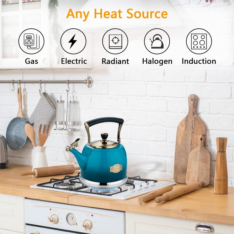 Lazneyru Tea Kettle Stainless Steel Teapot, Stainless Steel Teakettle for Stove Top with Heat Proof Ergonomic Handle 3.0 Quart - Image 2
