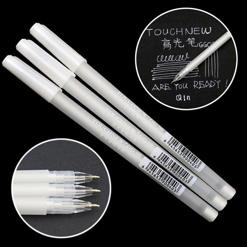 ARROLLIANT 0.8mm White Gel Pens, Opaque White Archival Ink, Fine Point for Sketching, Drawing, Illustration, and Black Paper Art Design – Pack of 3 - Image 3