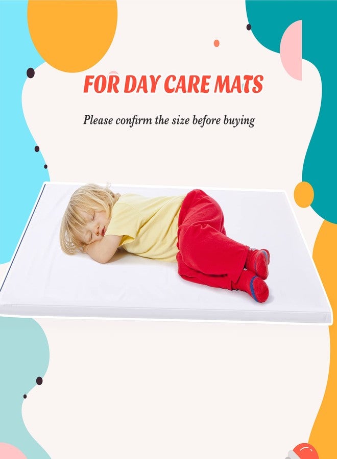 Lounsweer 10 Pcs Daycare Nap Mat Sheet 24 x 52 Day Care Rest Mat Cover Fitted Polyester Baby Pillowcase Style Sheets for Boy Girl Classroom Nursery Kindergarten Kid Sleeping, White - Image 4