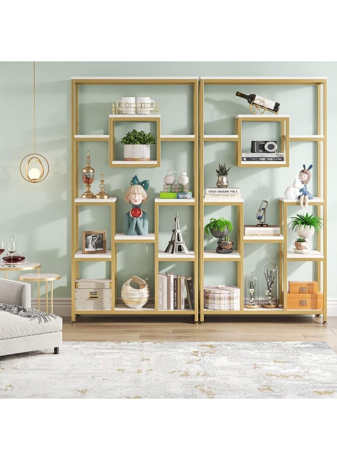 YINZUO YINZUO Marble Shelf with Metal Frame 7 Modern Designs, Space-Saving Wall-Mounted Display for Home Office, Bathroom, or Living Room Adjustable & Easy Install (Design 3)  - Image 4