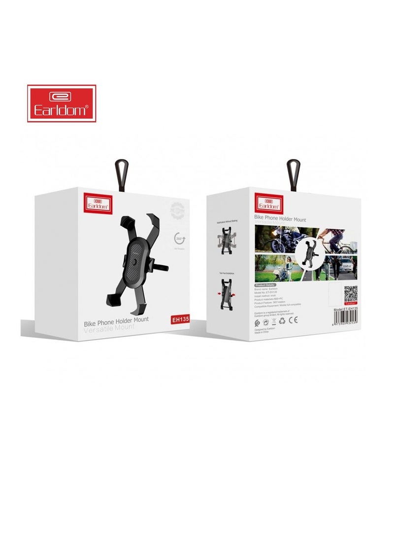Earldom EH135 Universal Bike & Motorcycle Phone Holder – 360° Adjustable Mount - Image 2