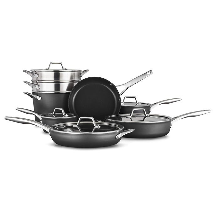 PREMIER HARDANODIZED NONSTICK COOKWARE SET 8PIECE METAL UTENSIL SAFE PFOAFREE