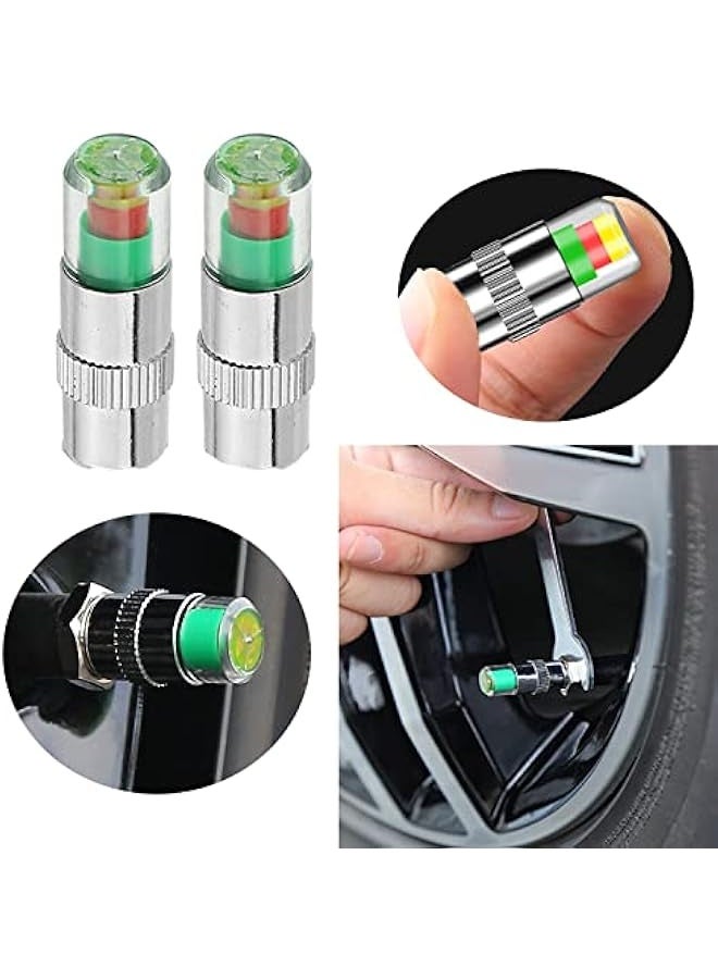 Generic 12pcs Car tire Pressure Monitor Valve stem Cap Sensor Indicator, 2.4Bar 36PSI Pressure Monitor Tire Valve Stem Caps with 3-Color Eye Alert for Cars, Motorcycles, Bicycles  - Image 3