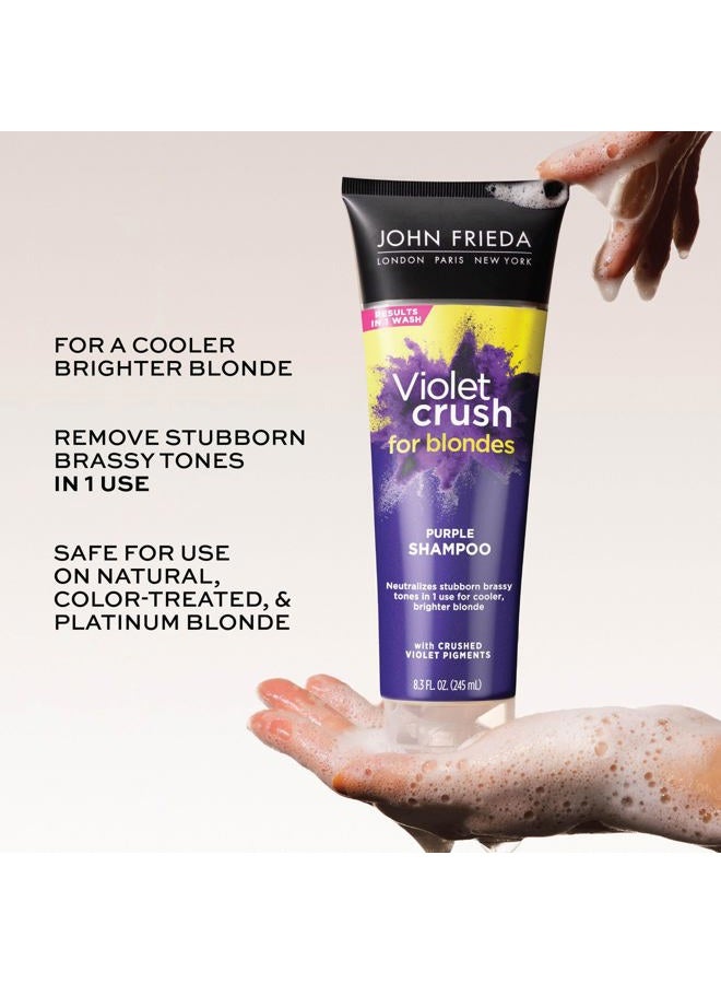 John Frieda شامبو بنفسجي كراش للشعر الأشقر، تونر أشقر يحيّد درجات الأصفر النحاسي للشعر المبيض، البلاتيني، والطبيعي الأشقر، 8.3 أونصة - Image 3