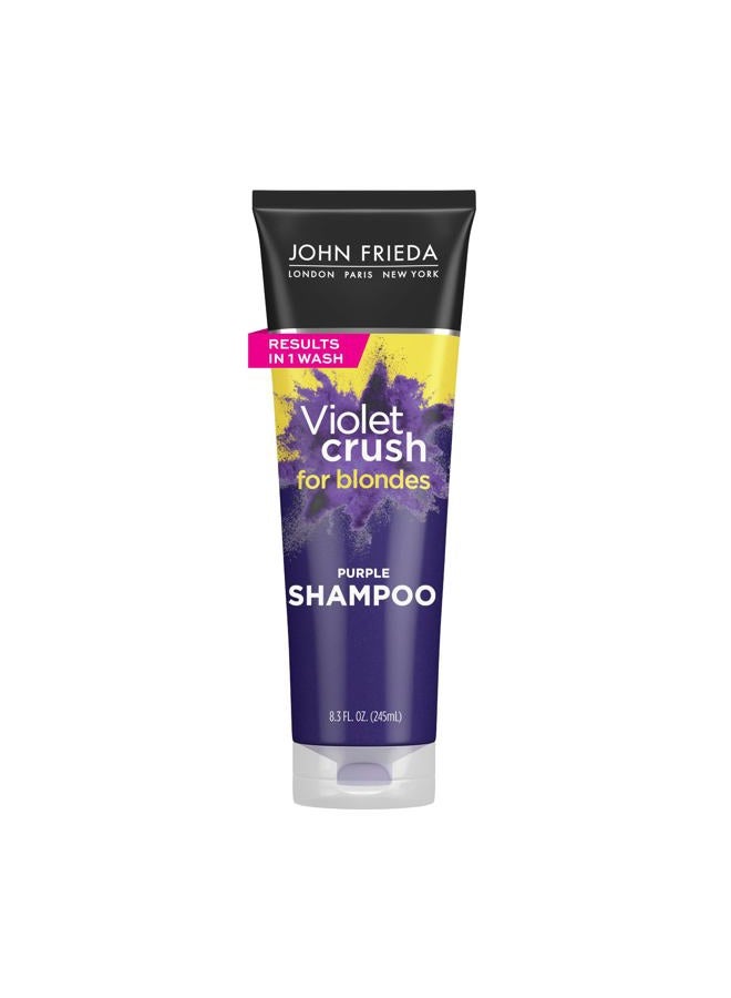 John Frieda شامبو بنفسجي كراش للشعر الأشقر، تونر أشقر يحيّد درجات الأصفر النحاسي للشعر المبيض، البلاتيني، والطبيعي الأشقر، 8.3 أونصة - Image 1