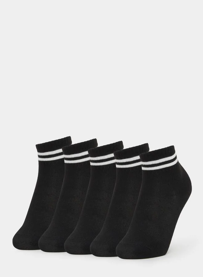 ستايلي Styli Set of 5 - Striped Ankle Socks