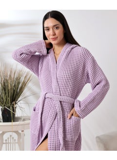 Destiny Hometex Unisex Hooded Organic Cotton Waffle Bathrobe  - Image 5