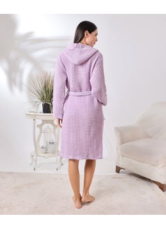 Destiny Hometex Unisex Hooded Organic Cotton Waffle Bathrobe  - Image 2