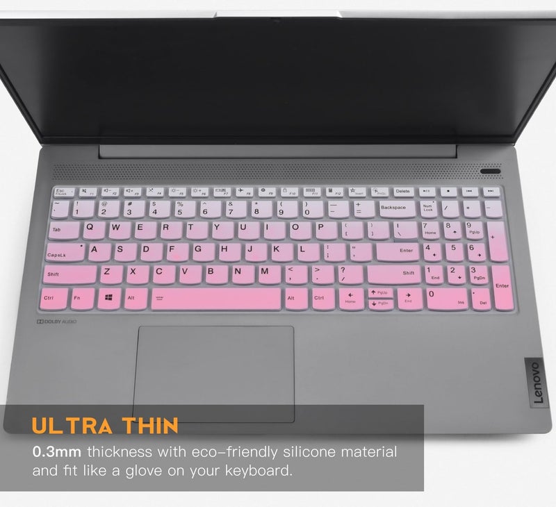 CaseBuy غطاء لوحة مفاتيح لجهاز Lenovo Ideapad 1 1i 15.6"، Yoga 7i 15.6 16، V15 G4 (2024)، G3، G2، Ideapad Flex 5 5i 15.6، 16، ideaPad 3 3i 5 5i 15.6 2025-2023، ThinkBook 15 G2 G3 15p - وردي أومبري - Image 4