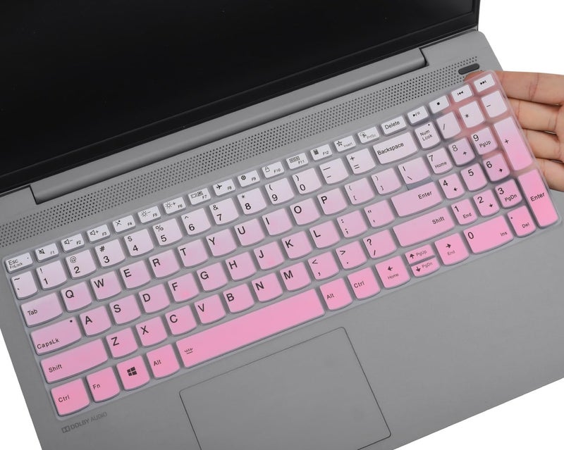 CaseBuy غطاء لوحة مفاتيح لجهاز Lenovo Ideapad 1 1i 15.6"، Yoga 7i 15.6 16، V15 G4 (2024)، G3، G2، Ideapad Flex 5 5i 15.6، 16، ideaPad 3 3i 5 5i 15.6 2025-2023، ThinkBook 15 G2 G3 15p - وردي أومبري - Image 1