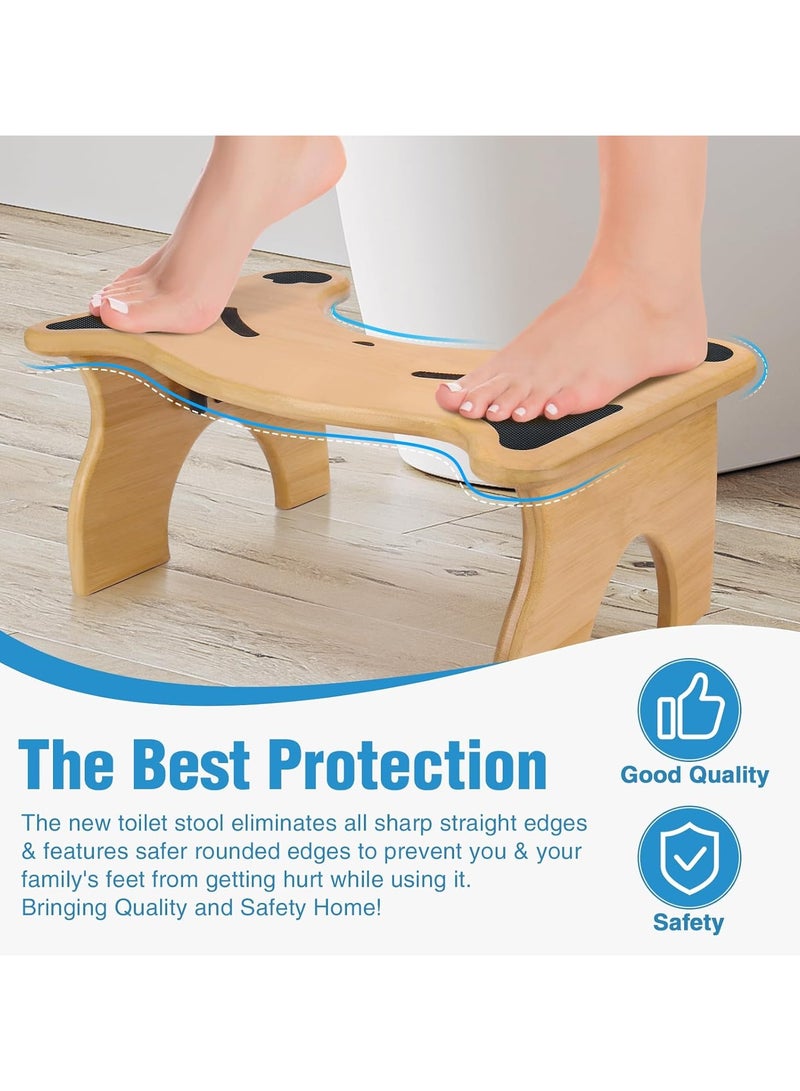 Ru syanl Bamboo Toilet Stool for Bathroom - Foldable Squat Stool with Non-Slip Pads Non-Electric Home Resting Step Stool for Easy Use  - Image 3