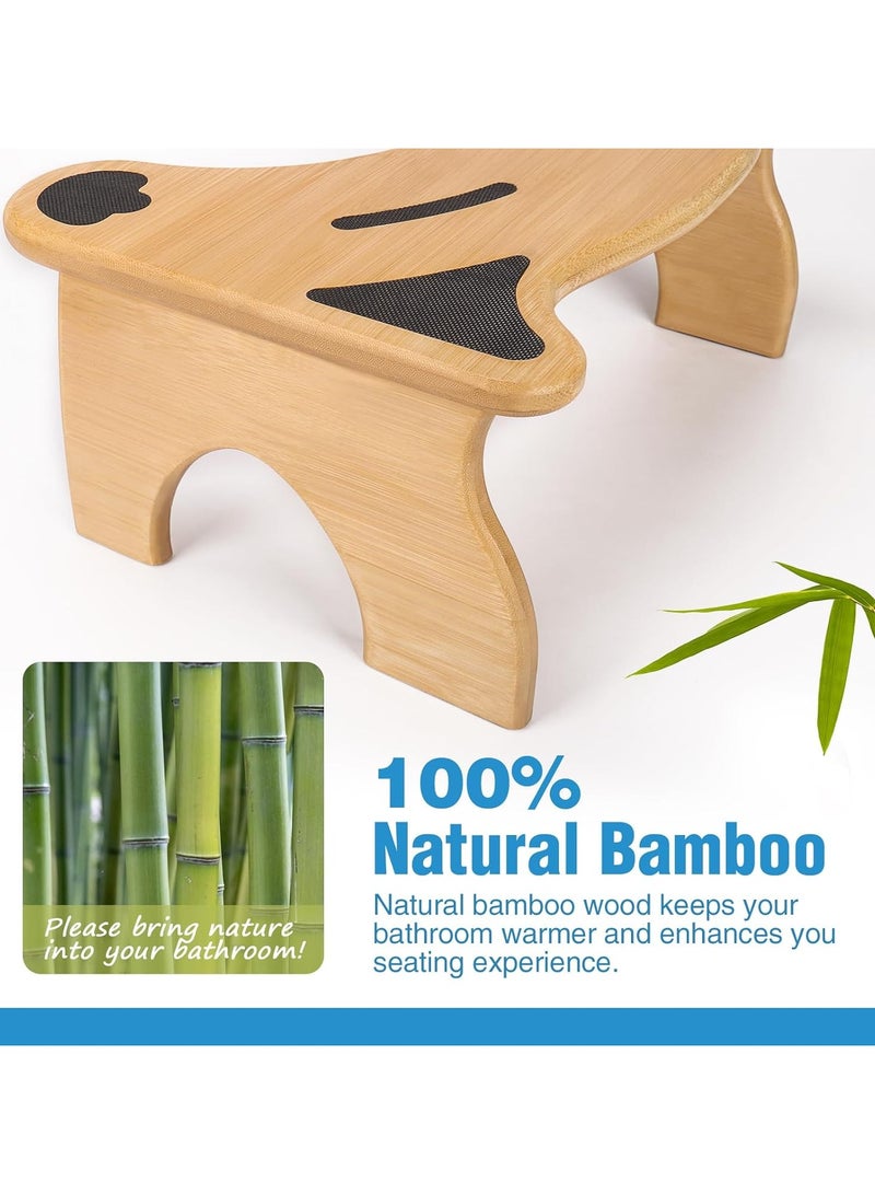 Ru syanl Bamboo Toilet Stool for Bathroom - Foldable Squat Stool with Non-Slip Pads Non-Electric Home Resting Step Stool for Easy Use  - Image 4
