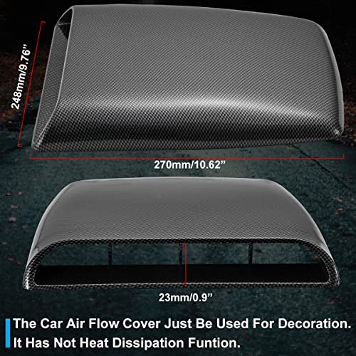 NATGIC Universal Car Air Flow Decorative Intake Hood Scoop Turbo Bonnet Vent Cover (Carbon Fiber) - Image 3