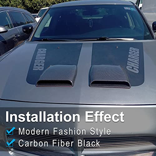 NATGIC Universal Car Air Flow Decorative Intake Hood Scoop Turbo Bonnet Vent Cover (Carbon Fiber) - Image 2