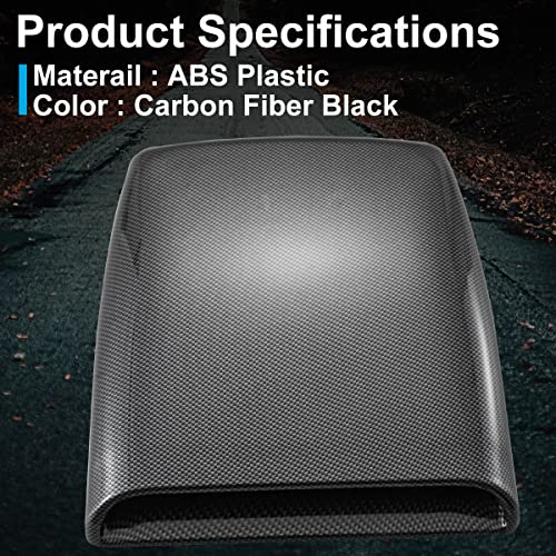 NATGIC Universal Car Air Flow Decorative Intake Hood Scoop Turbo Bonnet Vent Cover (Carbon Fiber) - Image 5