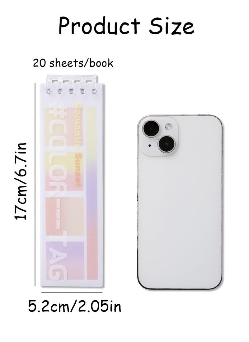 SYOSI Sticky Index Tabs for Notebooks, 120 Sheets Gradient Sticky Tabs, Adhesive File Flag Tabs, Multi-Pattern Index Tabs for Books, 6 Colors Writable Repositionable Book Tabs, for Page Markers  - Image 2