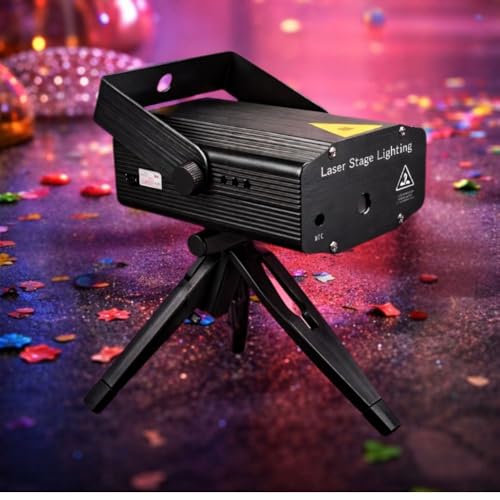 ATULUX Mini RGB Laser Party Light Projector | 6 Dynamic Lighting Patterns | Sound-Activated DJ & Stage Light for Home, Weddings, Birthdays & Clubs (6 DOTT Design- (Black)) - Image 3