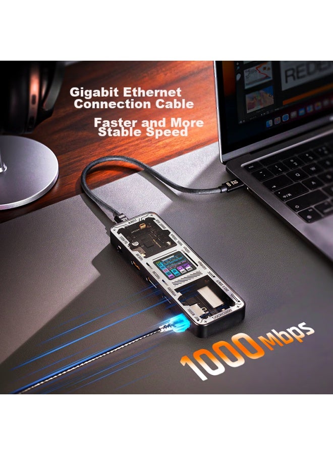 DOCKCASE Multi-Case With Screen Smart Type-C Expansion Dock For Macbook, Apple Computer Converter, Usb-C To Hdmi High-Definition 8K Screen Mirroring Laptop Desktop Expansion Dock - Image 4