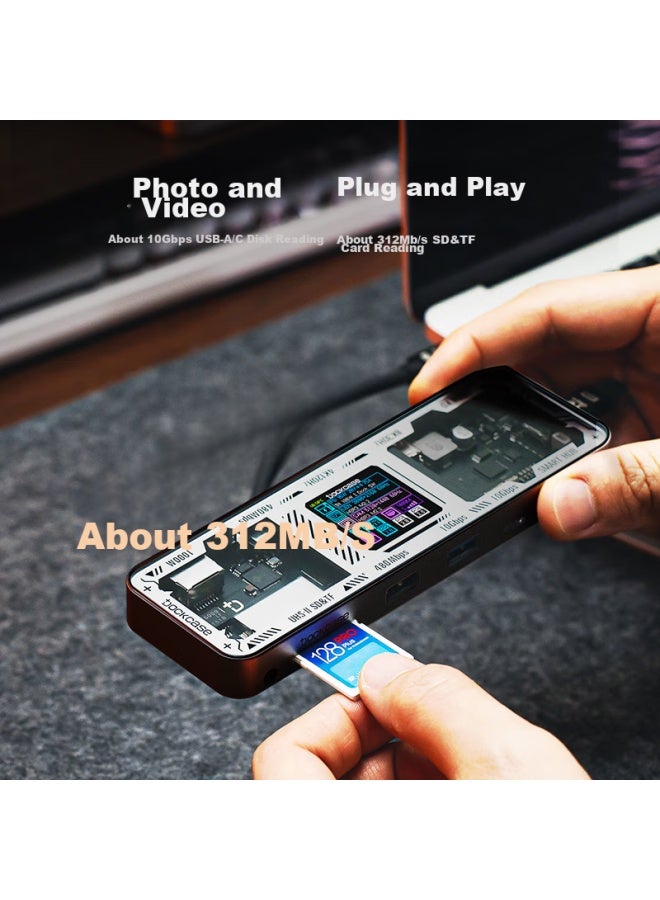 DOCKCASE Multi-Case With Screen Smart Type-C Expansion Dock For Macbook, Apple Computer Converter, Usb-C To Hdmi High-Definition 8K Screen Mirroring Laptop Desktop Expansion Dock - Image 5