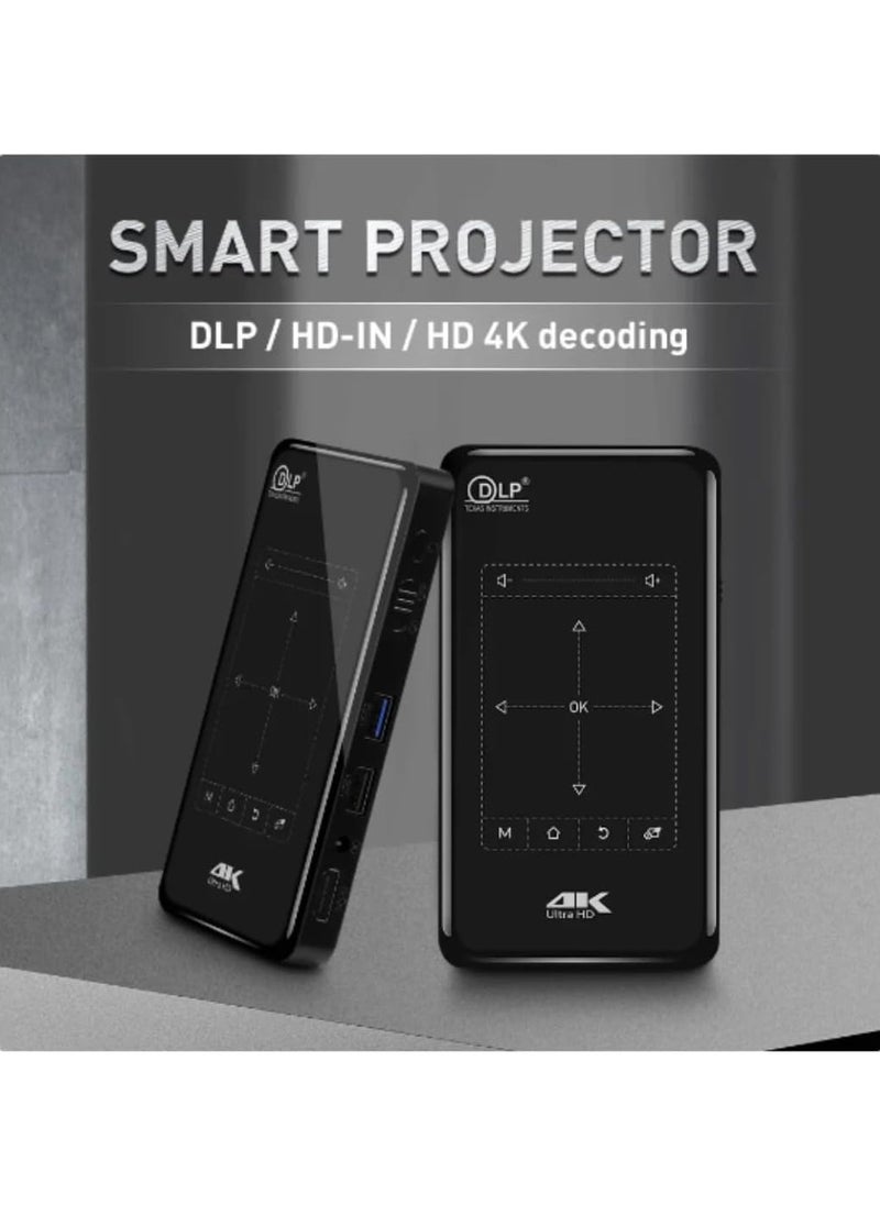 borrego - BP09 Portable Mini Smart Projector with 4K Ultra HD, DLP Technology, Android 9.0, and Bluetooth 4.1 – LED Home Cinema Video Beamer - Image 1