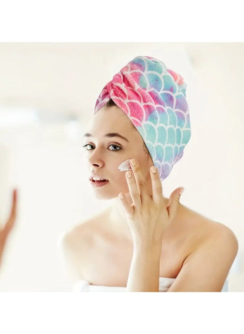 Goolsky Mermaid-Inspired Microfiber Hair Towel Wrap - Quick Dry, Soft & Absorbent Shower Cap for Women  - Image 5