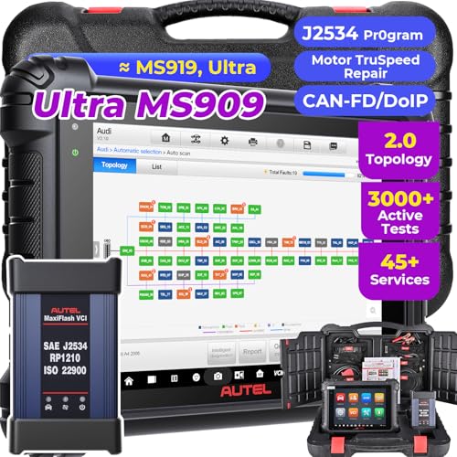 Autel MaxiSys MS909 Scanner: 2026 MS909 Scan Tool Same as MS919 Ultra, Up of MS908S PRO II Elite II, Intelligent Diagnostics, Topology 2.0, 40+ Services, Active Test - Image 1