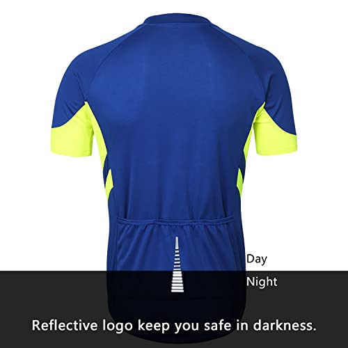ARSUXEO Men's Short Sleeves Cycling Jersey Bicycle MTB Bike Shirt 636 Blue Size L - Image 2