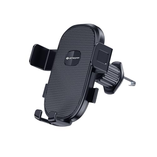STRIFF Phone Holders for Your Car with Metal Hook Clip, Air Vent Cell Phone Car Mount, Universal Automobile Cradle Fit for iPhone Android and All Smartphones, Dark Black - Image 1