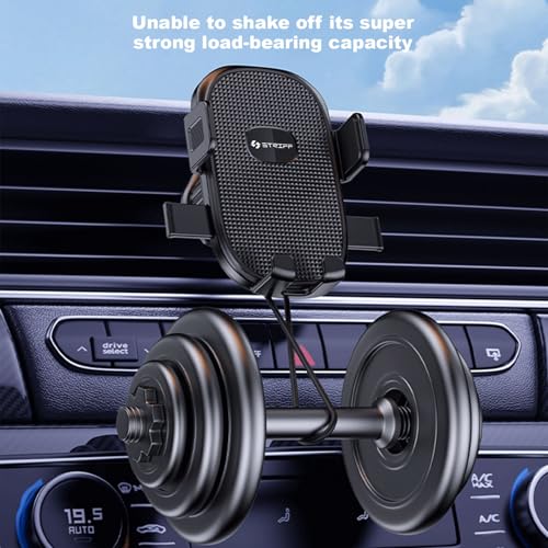 STRIFF Phone Holders for Your Car with Metal Hook Clip, Air Vent Cell Phone Car Mount, Universal Automobile Cradle Fit for iPhone Android and All Smartphones, Dark Black - Image 4