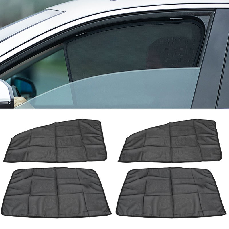 4Pcs Magnet Sun Shade Universal UV Protection Car Side Front Rear Window Curtain - Image 1