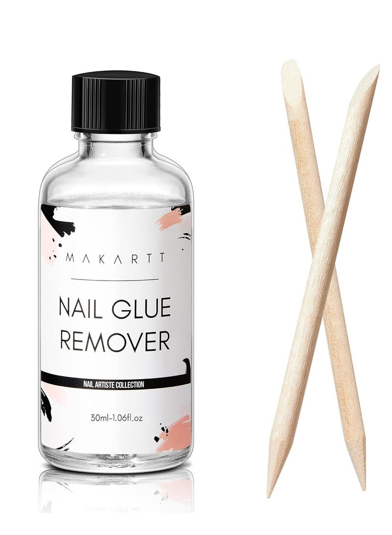 Makartt Nail Glue Remover for Press on Nails-30ML Press On Nail Remover-Easy Removal Debonder for Glue on Nail Tips,Non-Acetone Nail Polish Remover