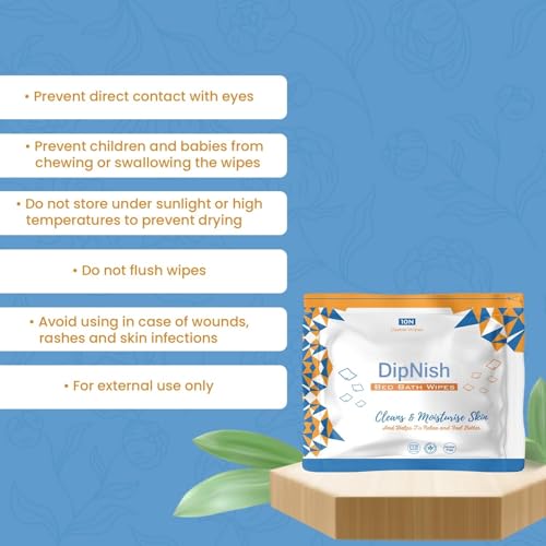 DipNish Bed Bath Wipes, Adult Wet Wipes, 30 Wipes, Adult Bath Wipes, Anti Bacterial, Ready To Use Cleansing Towels, Refreshing Sponge Bath Towel, For Men & Women, Pack of 3 (3 Pack (30 Count) (Wipe Size- 32x32 cm) - Image 3