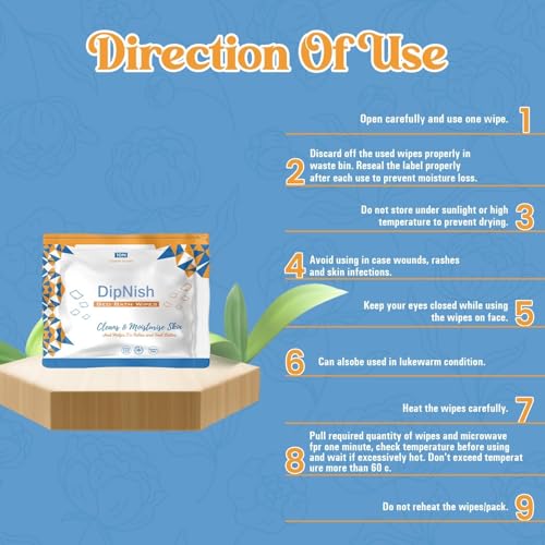 DipNish Bed Bath Wipes, Adult Wet Wipes, 30 Wipes, Adult Bath Wipes, Anti Bacterial, Ready To Use Cleansing Towels, Refreshing Sponge Bath Towel, For Men & Women, Pack of 3 (3 Pack (30 Count) (Wipe Size- 32x32 cm) - Image 4