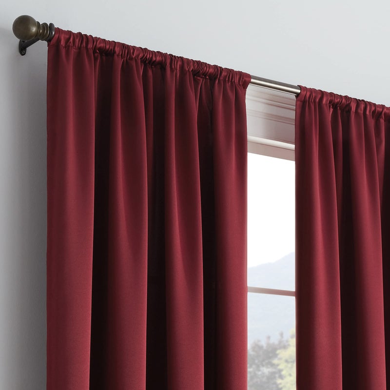 إكليبس Eclipse Solid Thermapanel الغرفة الحديثة غامق قضيب الجيب الستار لغرفة النوم (لوحة واحدة) 54 "" × 54 "" ميرلوت - Image 3