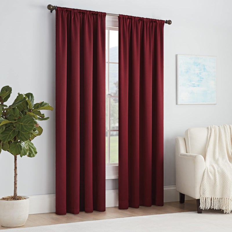 إكليبس Eclipse Solid Thermapanel الغرفة الحديثة غامق قضيب الجيب الستار لغرفة النوم (لوحة واحدة) 54 "" × 54 "" ميرلوت - Image 1