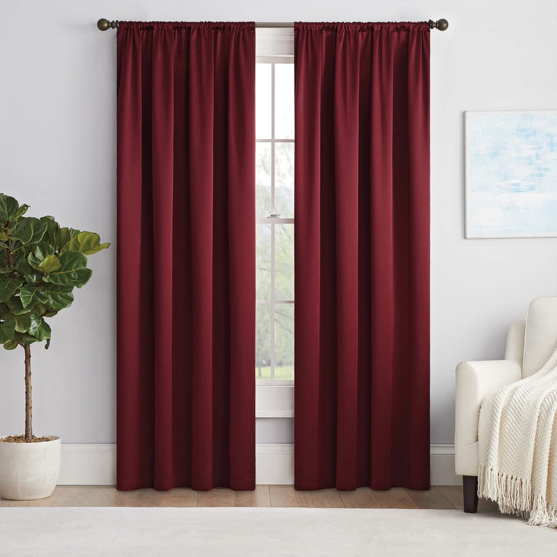 إكليبس Eclipse Solid Thermapanel الغرفة الحديثة غامق قضيب الجيب الستار لغرفة النوم (لوحة واحدة) 54 "" × 54 "" ميرلوت - Image 2