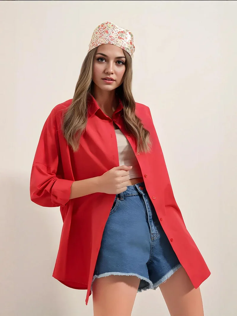 BIG DART BDART Oversized Long Sleeve Button-Up Shirt