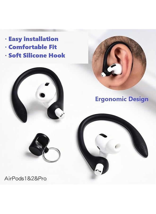 Anti Lost Ear Hooks For Airpods Anti Slip Comfortable Fit Ear Hooks Unique Left & Right Design For Airpods Pro 2 & 1 For Airpods 3 & 2 & 1 Earbuds Accessories 4 Pairs 4 Colors
