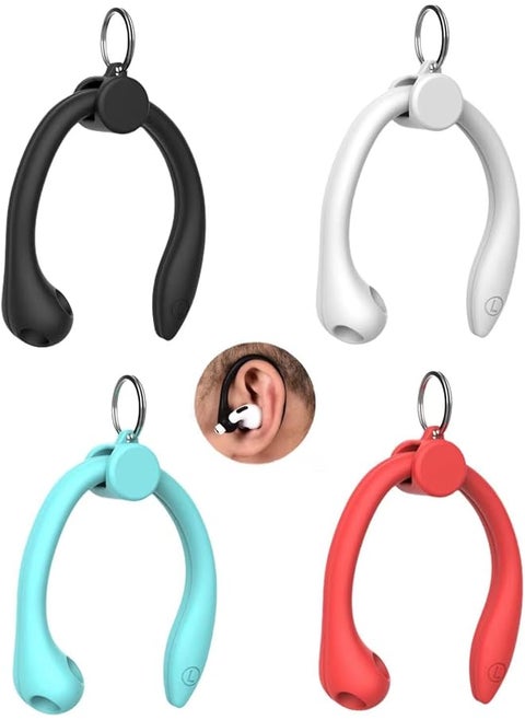 Anti Lost Ear Hooks For Airpods Anti Slip Comfortable Fit Ear Hooks Unique Left & Right Design For Airpods Pro 2 & 1 For Airpods 3 & 2 & 1 Earbuds Accessories 4 Pairs 4 Colors