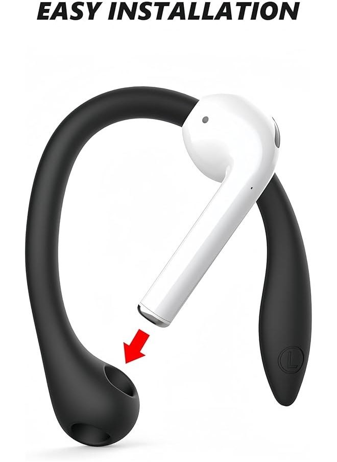 Anti Lost Ear Hooks For Airpods Anti Slip Comfortable Fit Ear Hooks Unique Left & Right Design For Airpods Pro 2 & 1 For Airpods 3 & 2 & 1 Earbuds Accessories 4 Pairs 4 Colors
