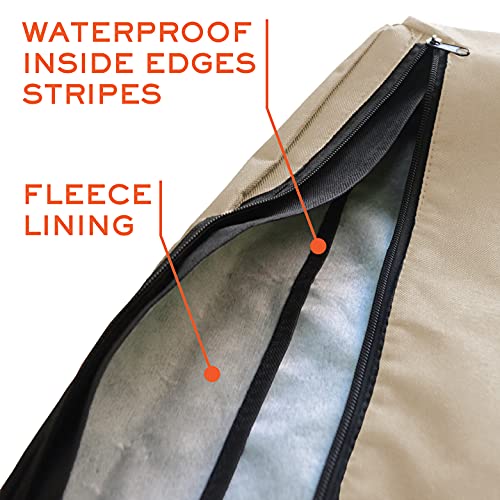 Bozzcovers Outdoor TV Cover 70-75 inch - with Zipper, Weatherproof, Waterproof 360 Degrees Protection, Soft Non Scratch Interior - Beige - Image 4