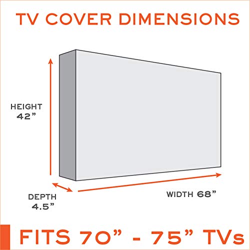 Bozzcovers Outdoor TV Cover 70-75 inch - with Zipper, Weatherproof, Waterproof 360 Degrees Protection, Soft Non Scratch Interior - Beige - Image 2