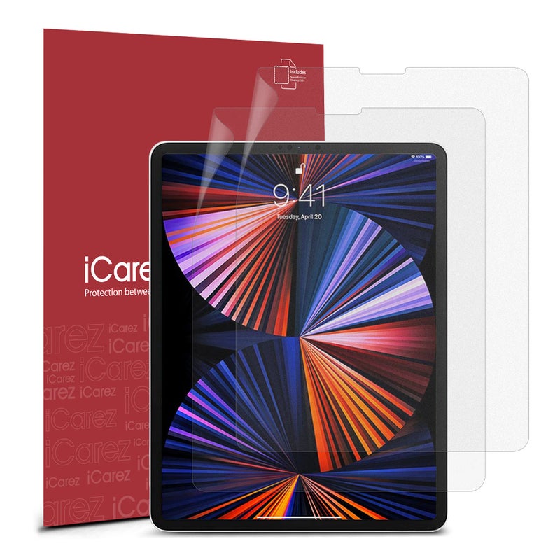 iCarez Matte Screen Protector for iPad Pro 12.9 (2022 2021 2020 2018) without Home Button 12.9-inches, 2-Pack Anti-glare - Image 1