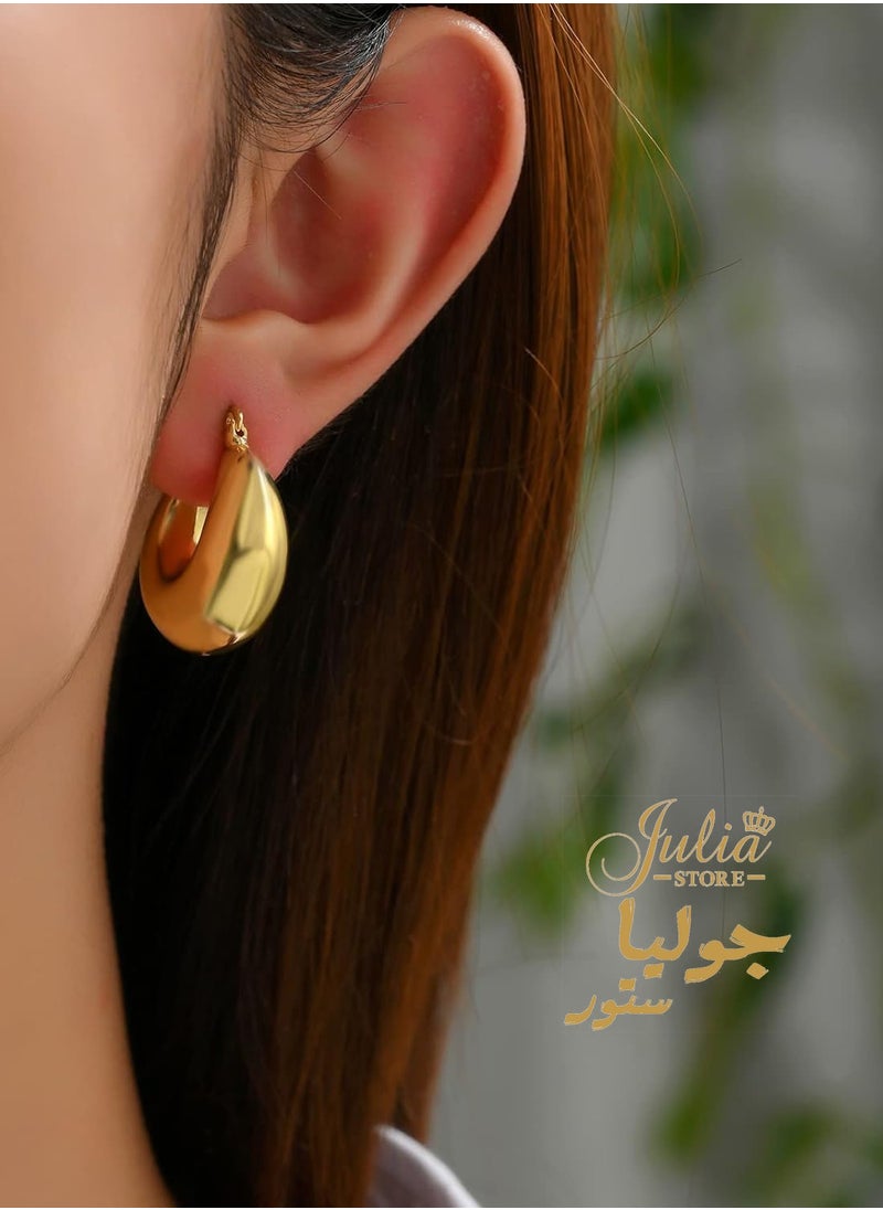 جوليا ستور - اقراط دائرية ذهبية - Image 1