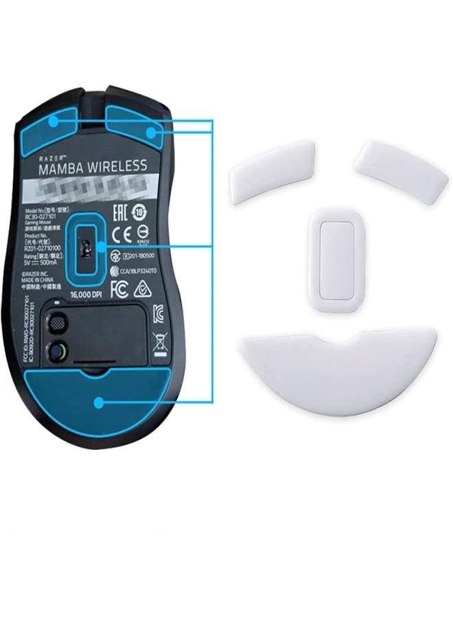 Generic - Mouse Wear-resistant Foot Pad G304 E-sports Sweat-proof Side Paste Gpw Anti-slip Paste Logitech G502 Tiger Footpad-Color:Master 3 Curved Edge White Set - Image 1